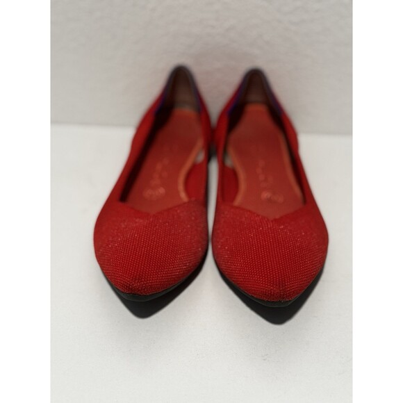 Rothy’s Womens The Point Ballet Flats Shoes Sz 9 Red Slip On Comfort Casual Work - Picture 2 of 13